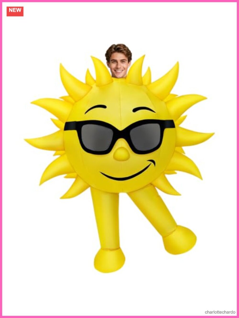 Adult Inflatable Sun Costume Blow Up Halloween Cosplay Outfit
